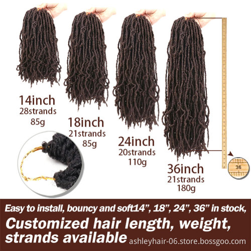 Julianna 18 24 36 Inch Wholesale Crochet Hair Locks 22 Strands Locs Crotchet Hair Extensions Synthetic Hair Faux Locs Soft Locs